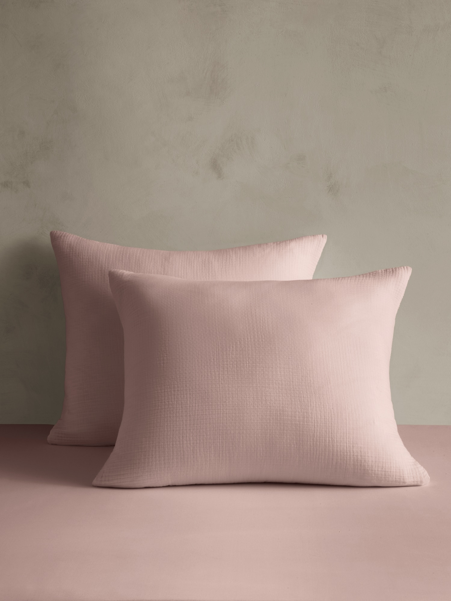 Organic Cotton Gauze Shams - Dusty Rose Pink