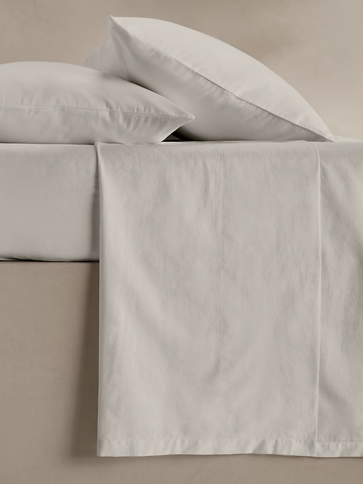 Washed Cotton Sateen Flat Sheet