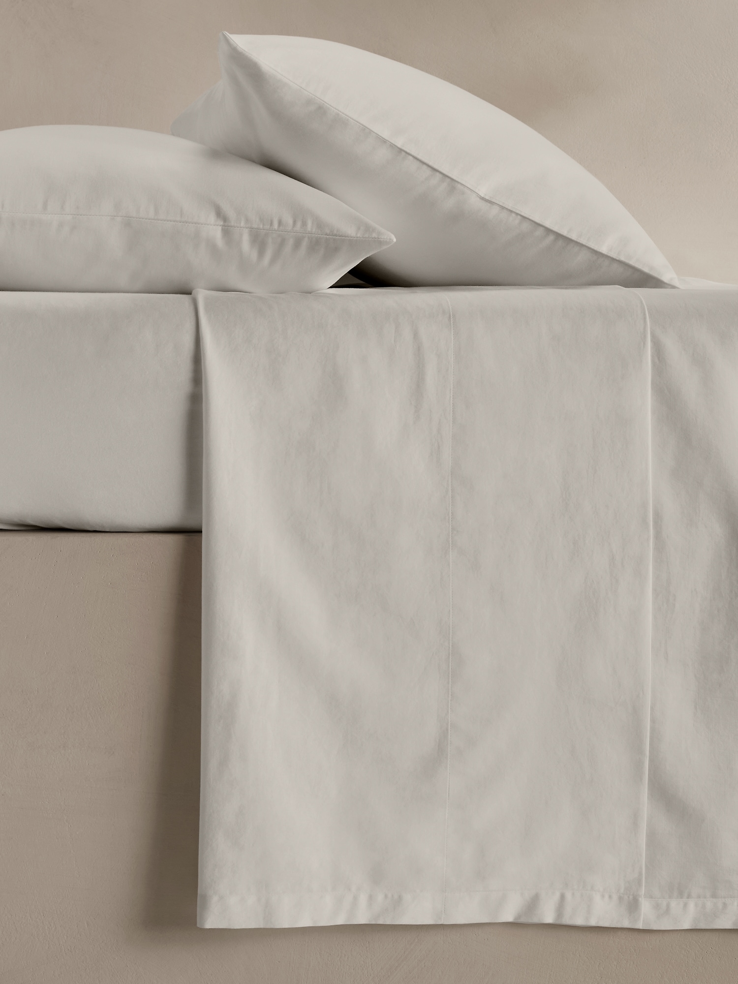 Image number 1 showing, Washed Cotton Sateen Flat Sheet