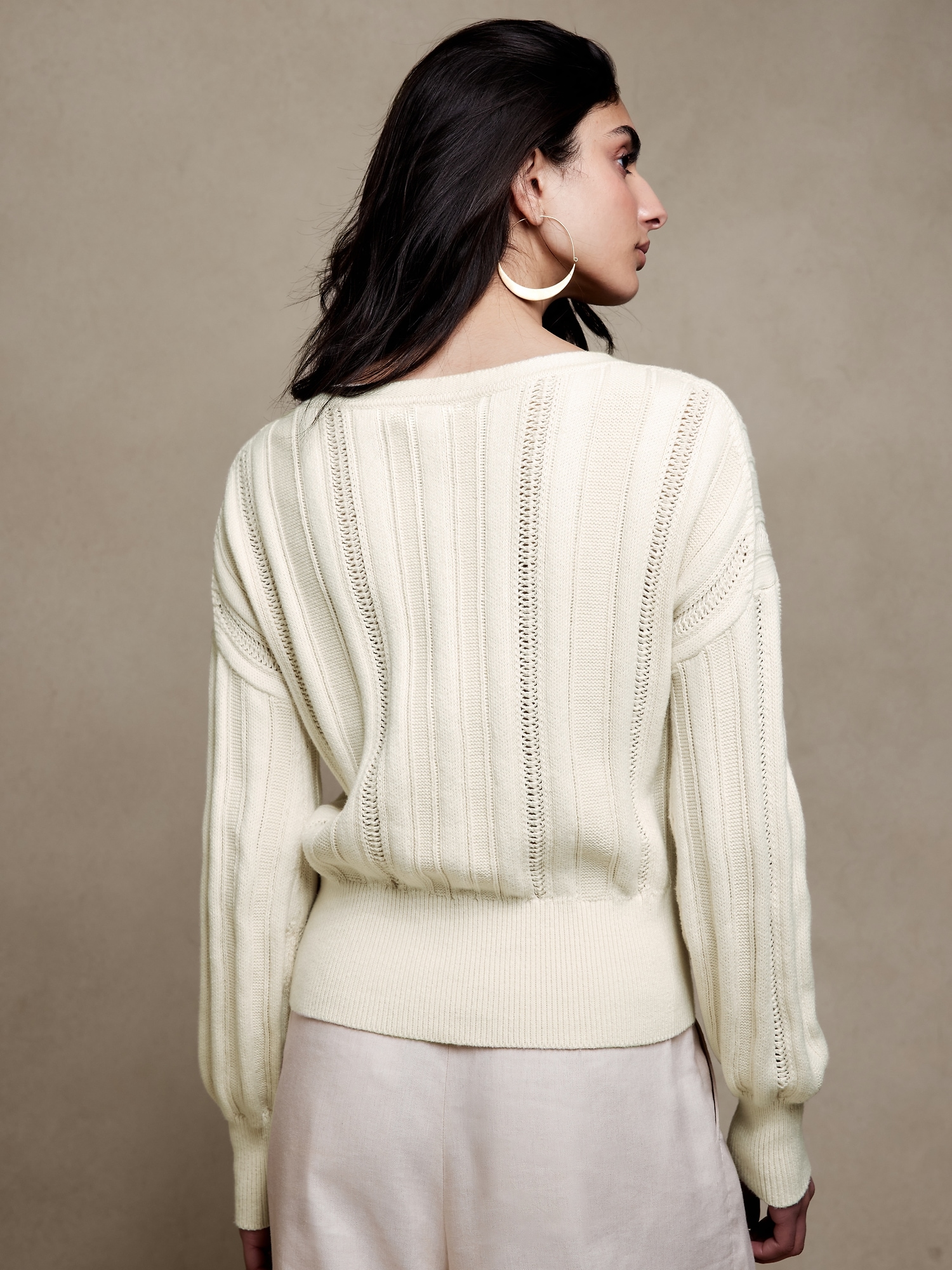 Haley Mixed-Stitch Sweater | Banana Republic