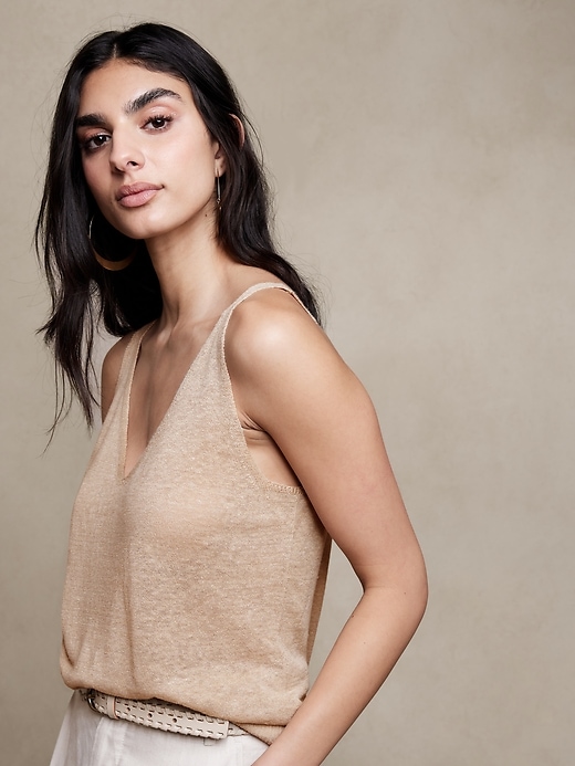 Costa Linen-Blend Tank | Banana Republic