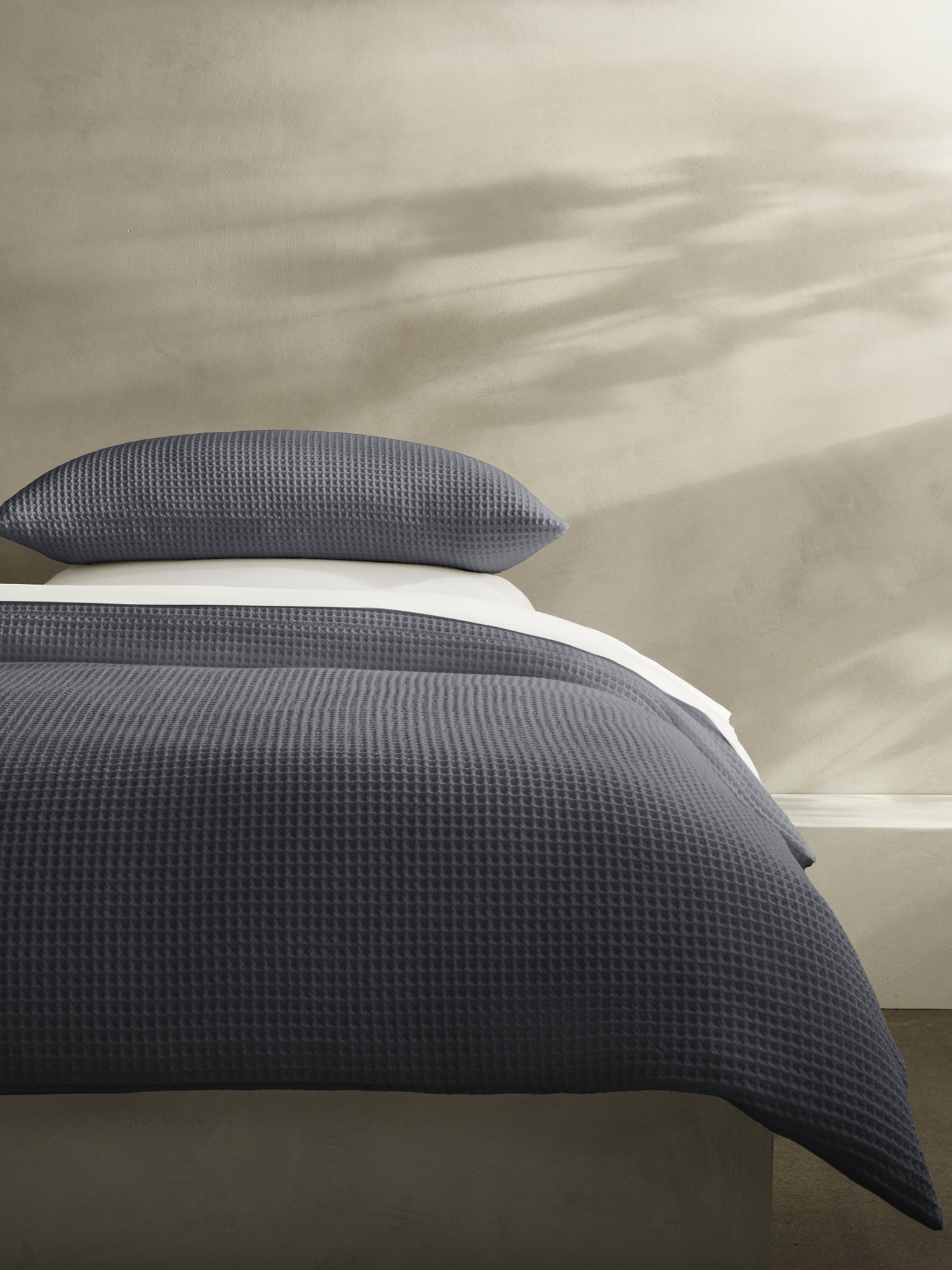 Image number 1 showing, Cotton Waffle-Weave Duvet Cover