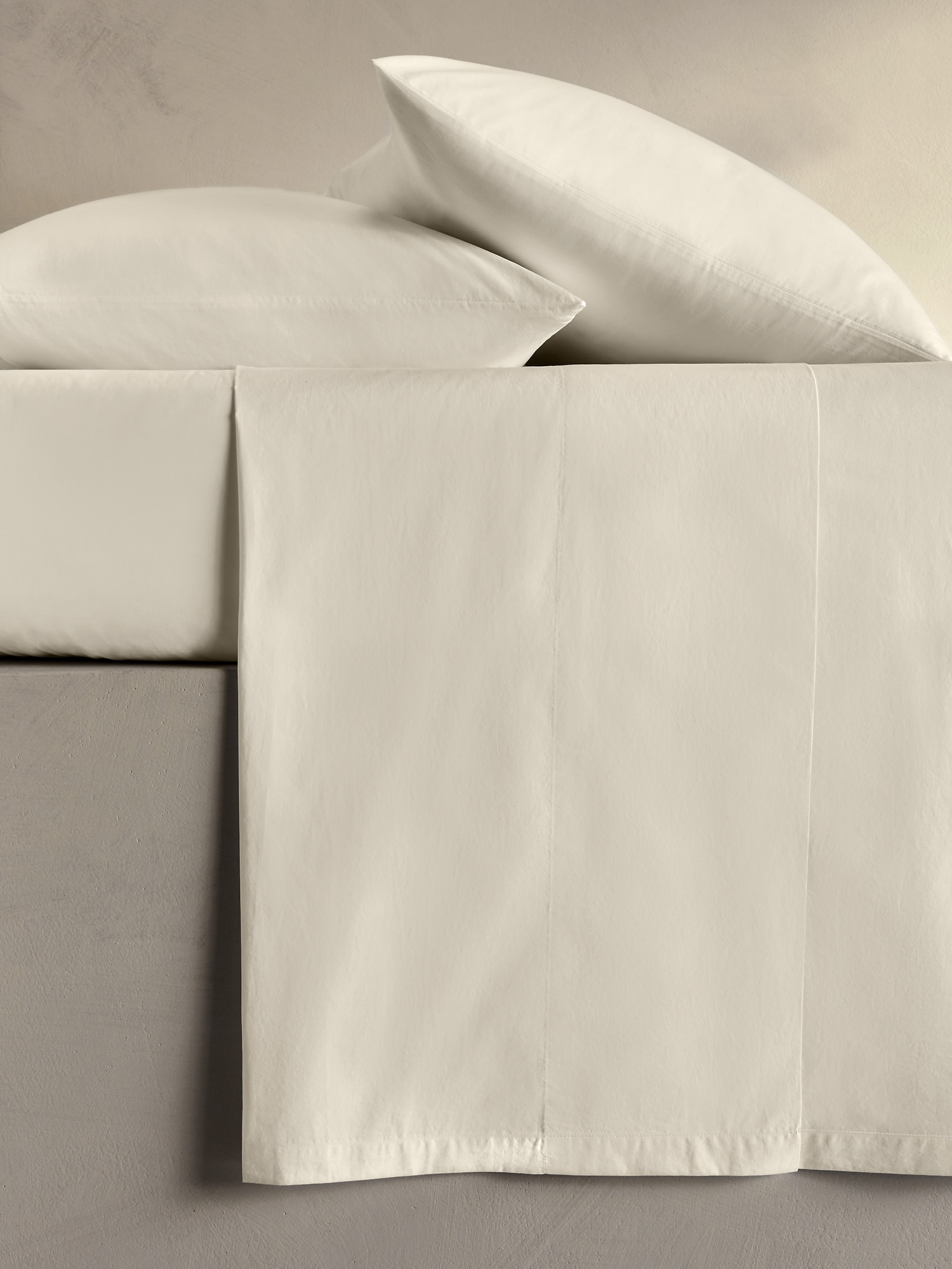 Image number 1 showing, Washed Cotton Percale Flat Sheet