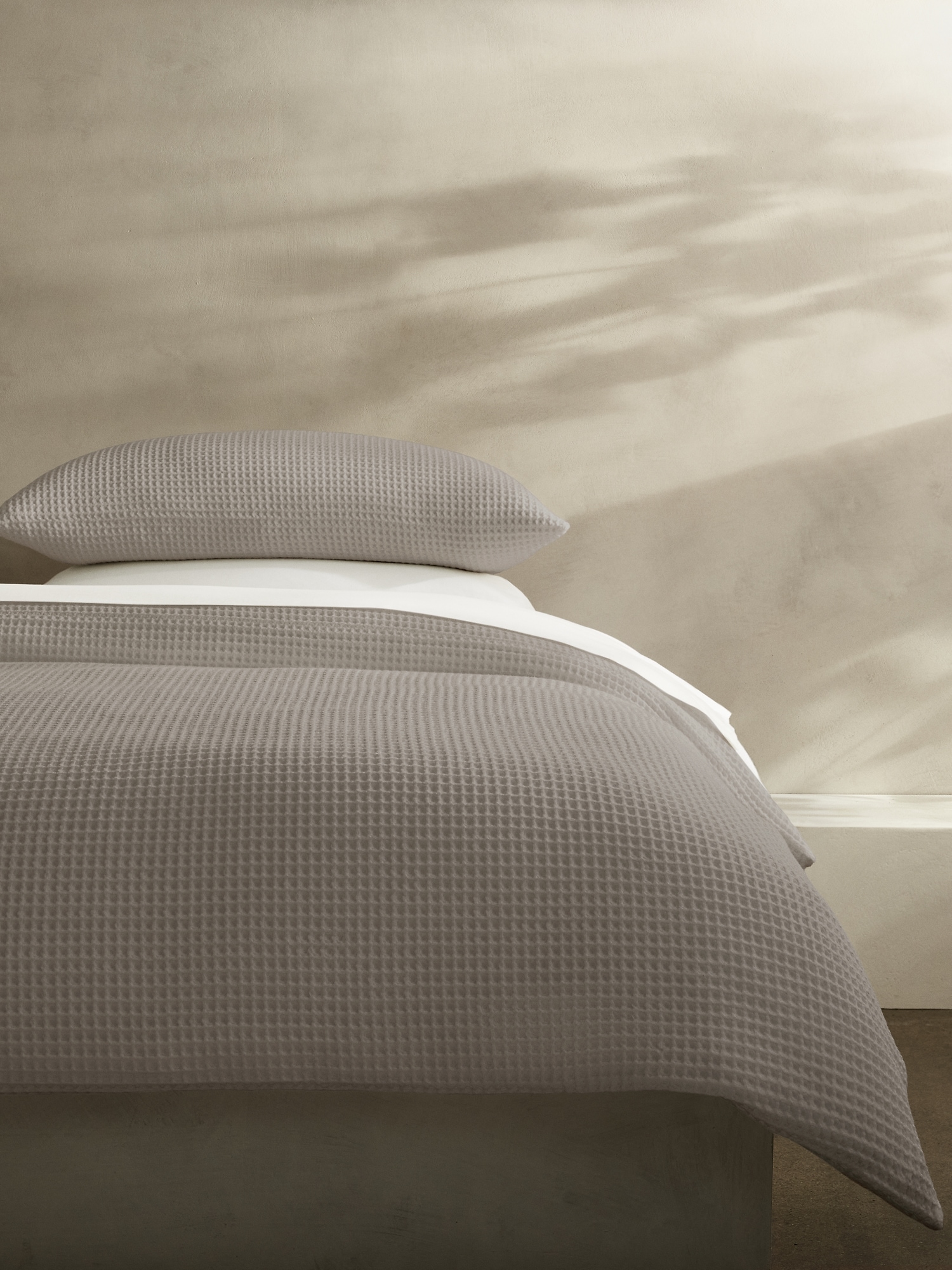 Image number 1 showing, Cotton Waffle-Weave Duvet Cover