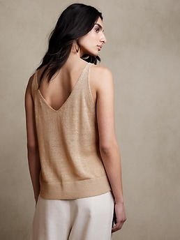 Costa Linen-Blend Tank | Banana Republic