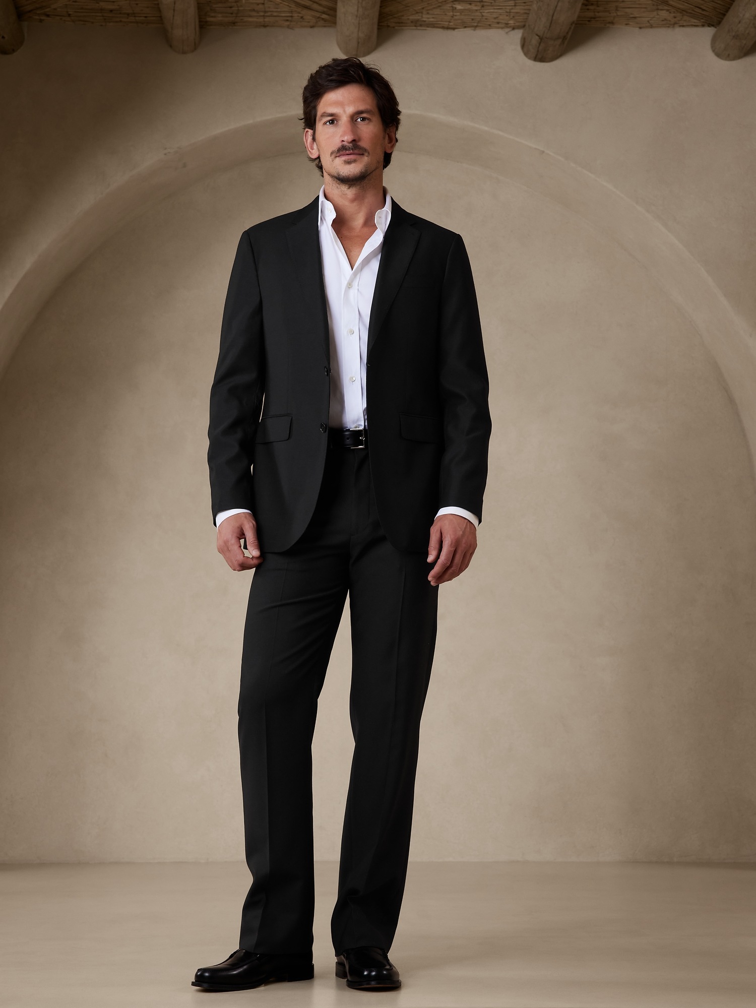 Italian Luxury Suit Pants - Heather Blue | Charles Tyrwhitt
