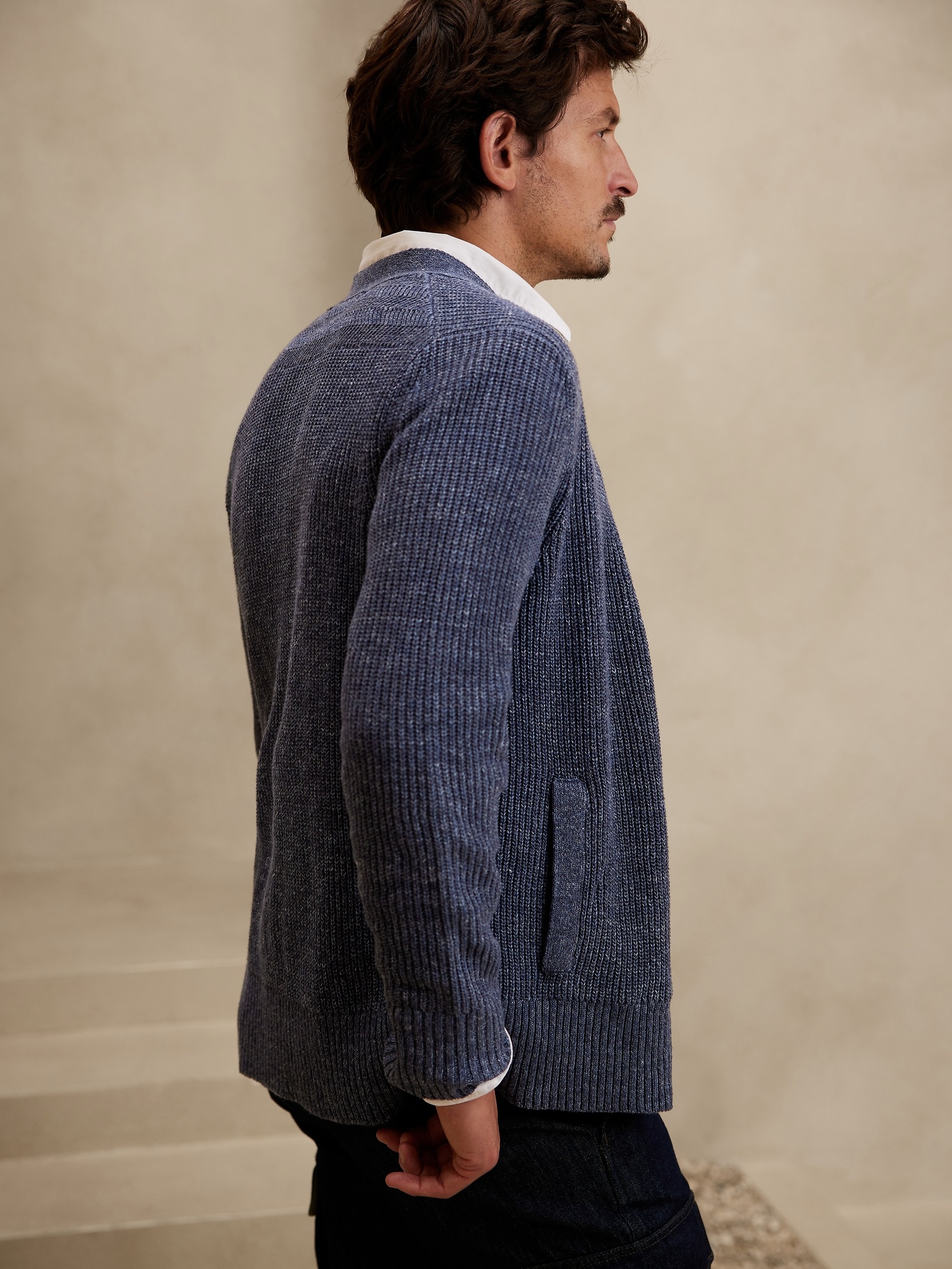 Brady Linen-Cotton Cardigan | Banana Republic