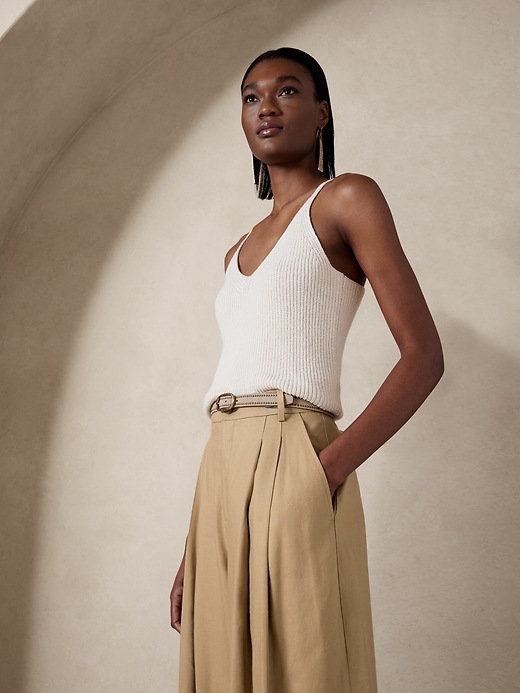 Lena Wide-Leg Linen-Blend Pant | Banana Republic