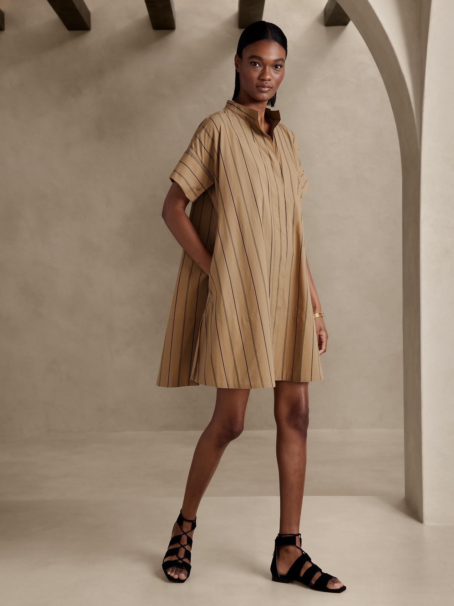 online outlet stores Dress Striped minidresses Poplin Standard J.Crew ...