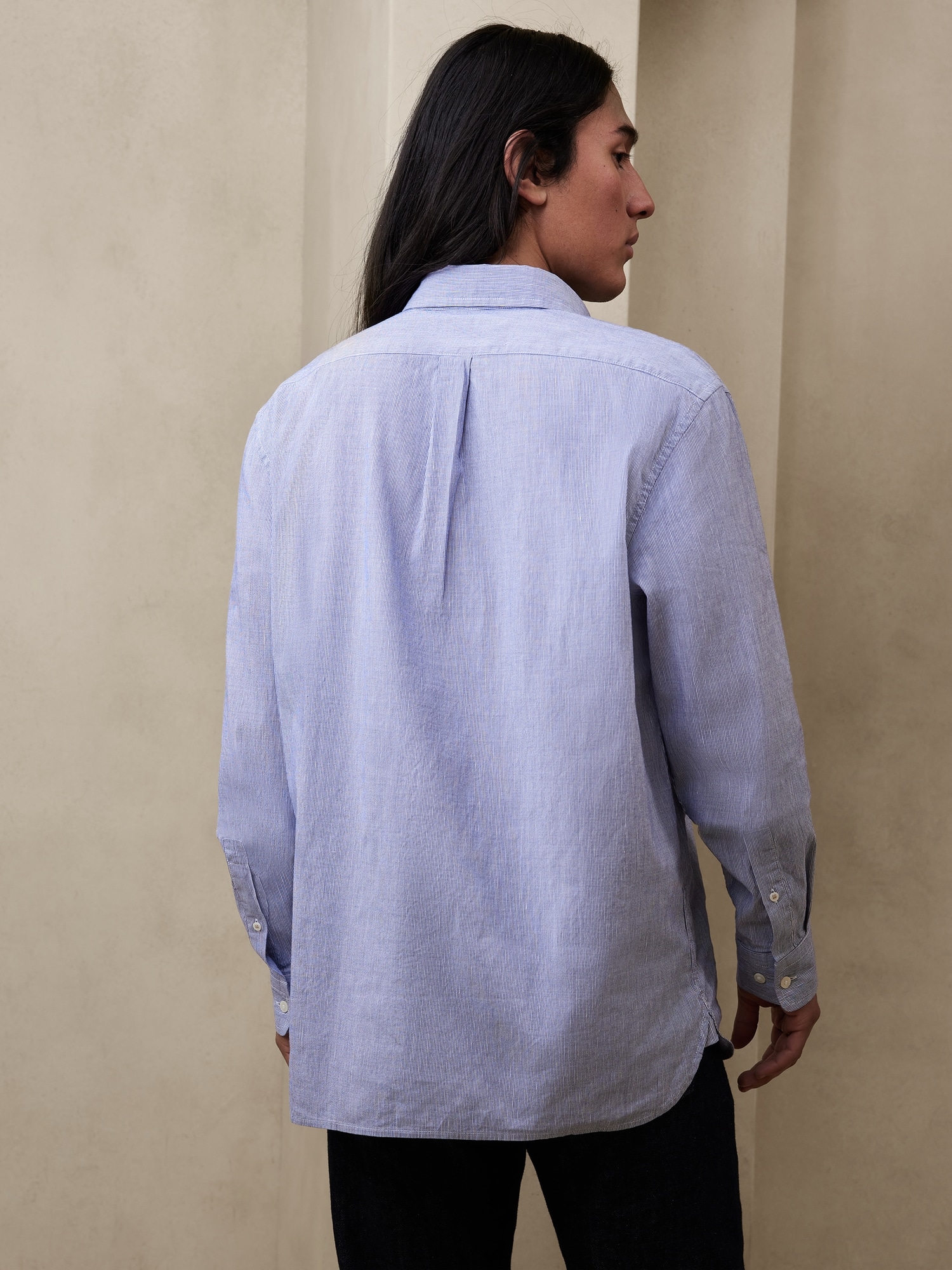 Vieste Untucked Cotton-Linen Shirt