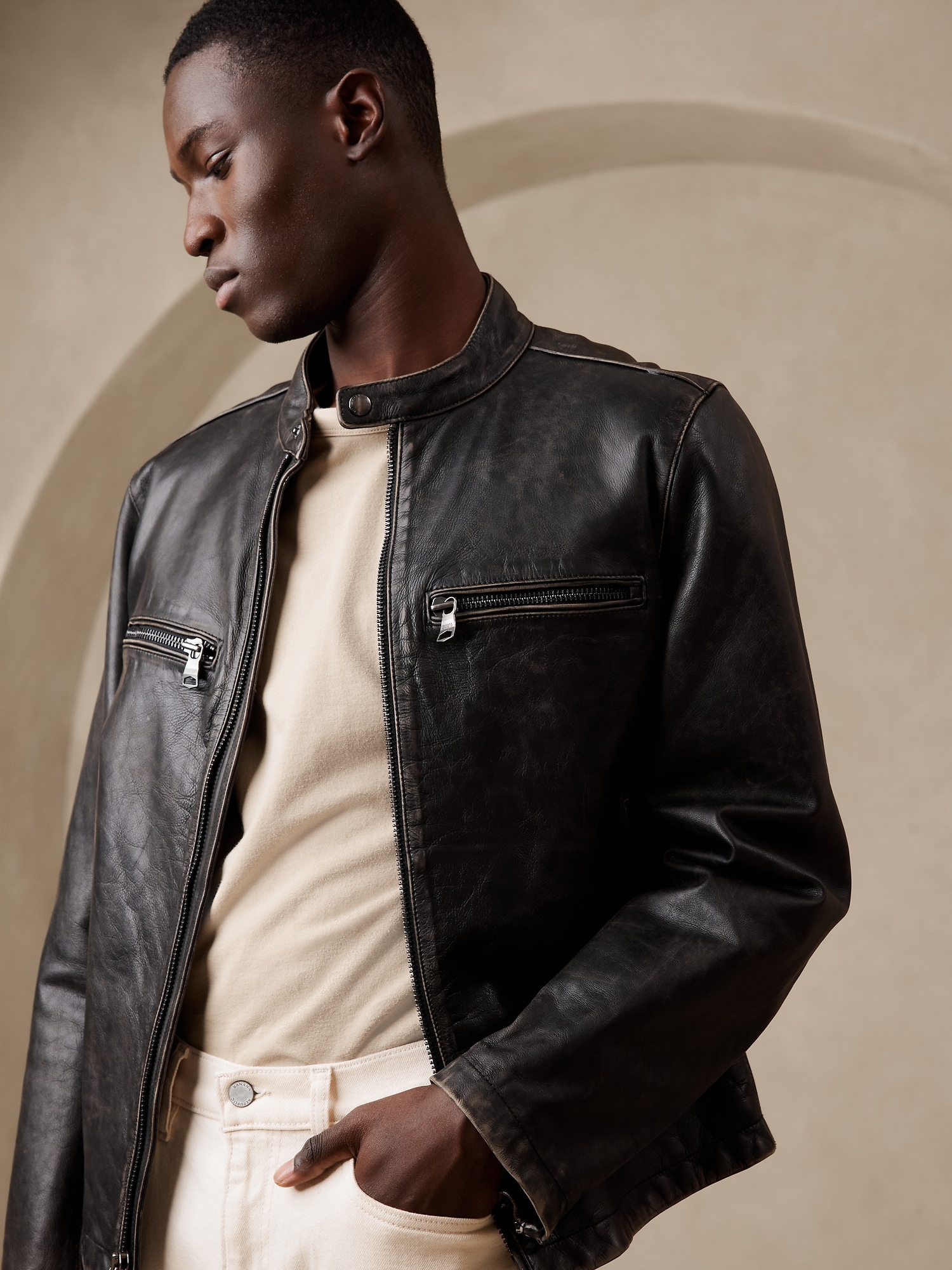 Leather Biker Jacket Banana Republic