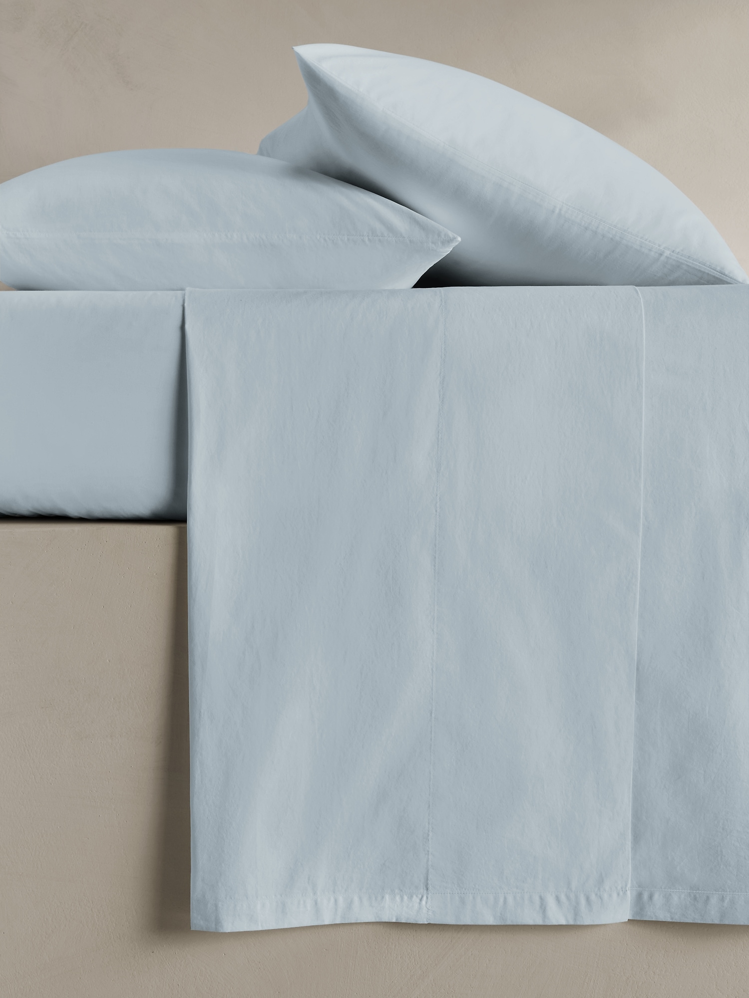 Washed Cotton Percale Flat Sheet