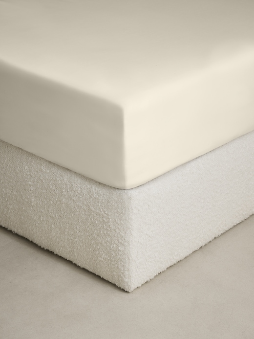 Washed Cotton Sateen Fitted Sheet