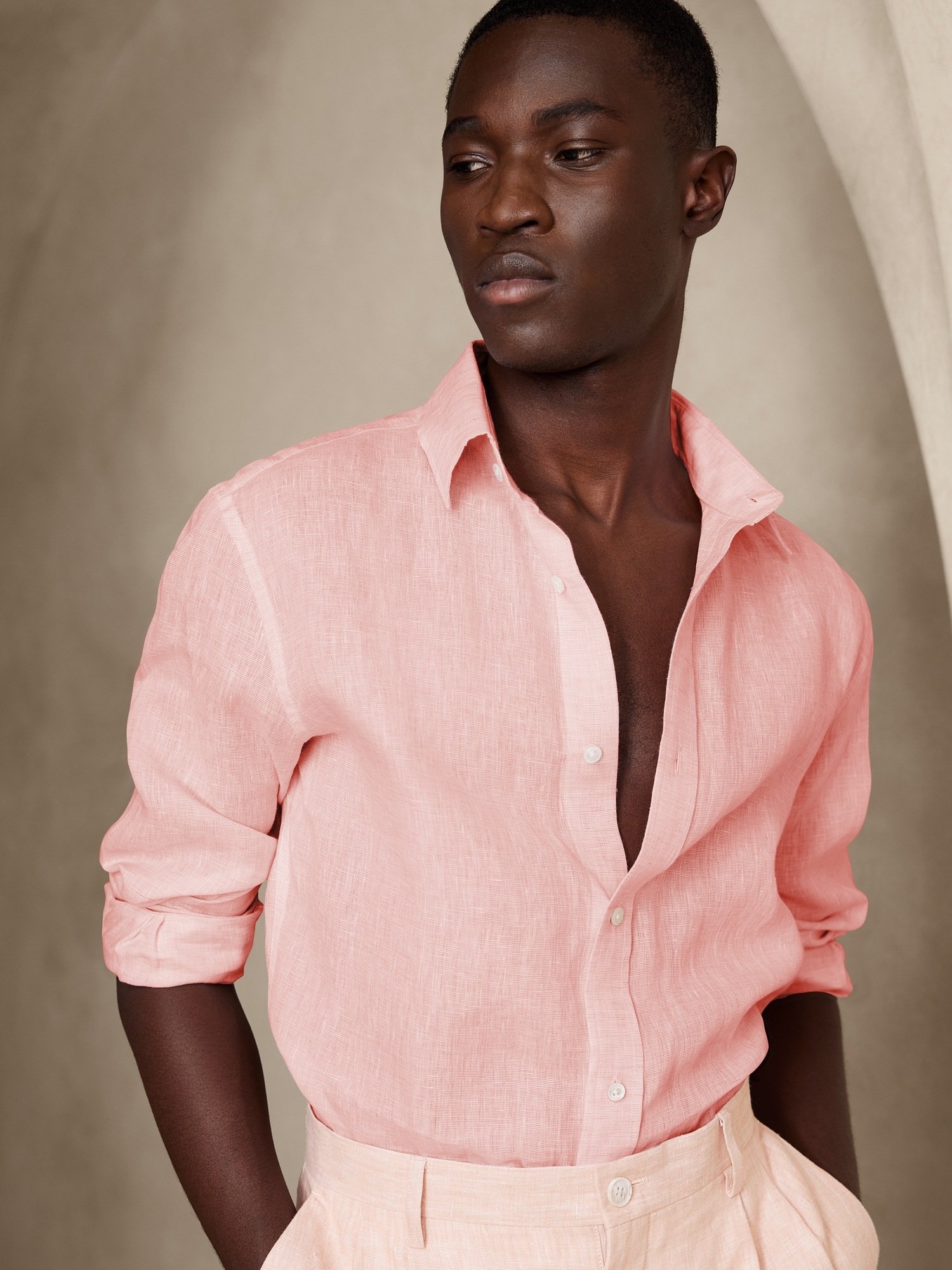 Herve Linen Dress Shirt Banana Republic