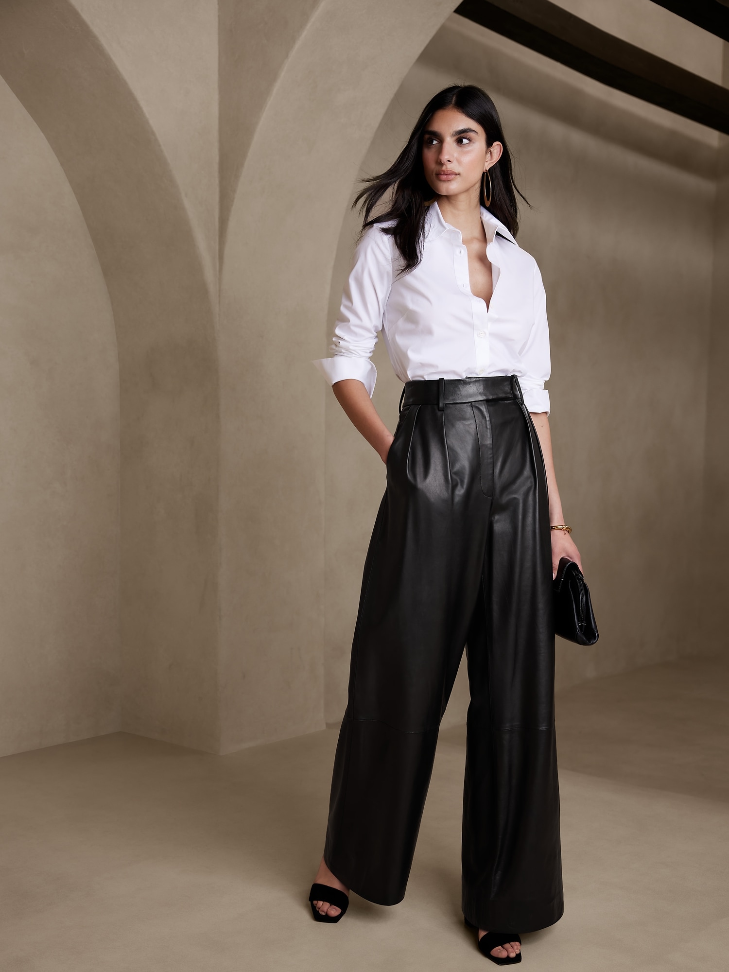 Cruise Leather Wide-Leg Pant