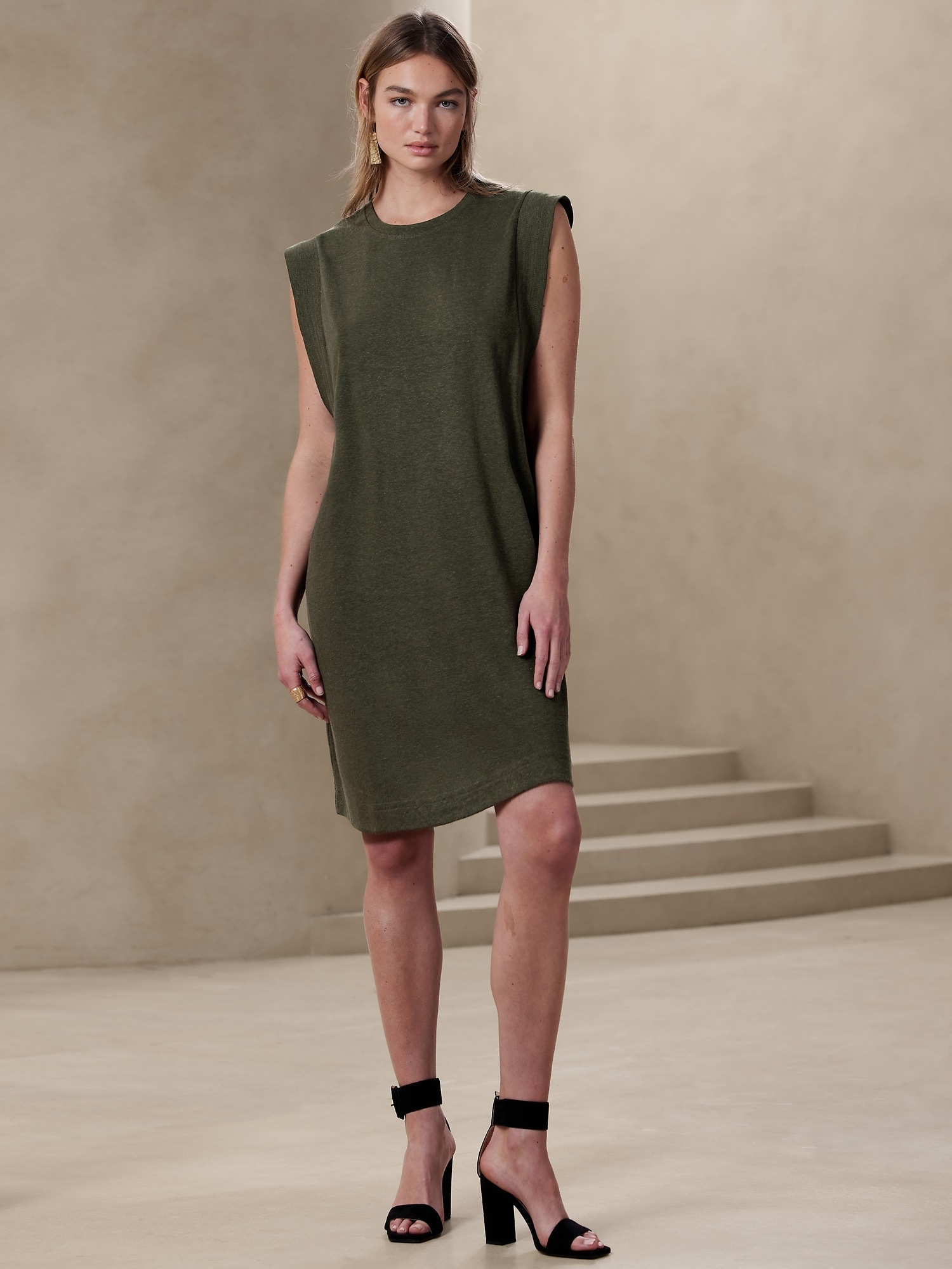 Banana Republic Utility Tank Dress green. 1