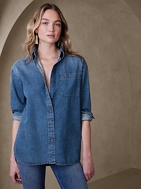 The Oversized Denim Shirt | Banana Republic