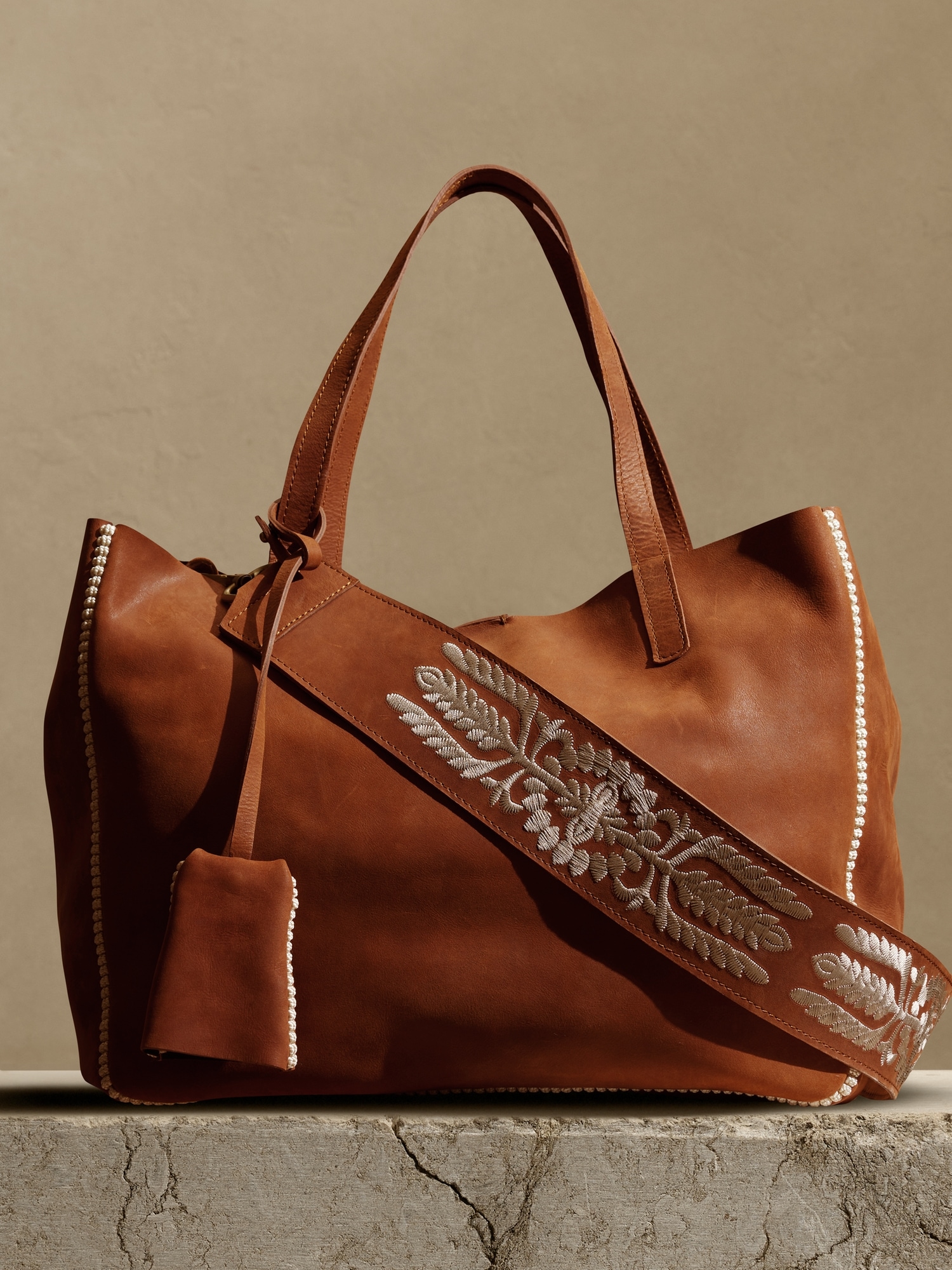 Banana Republic Women's Marrakesh Leather Belt Bag New Cognac Brown One Size