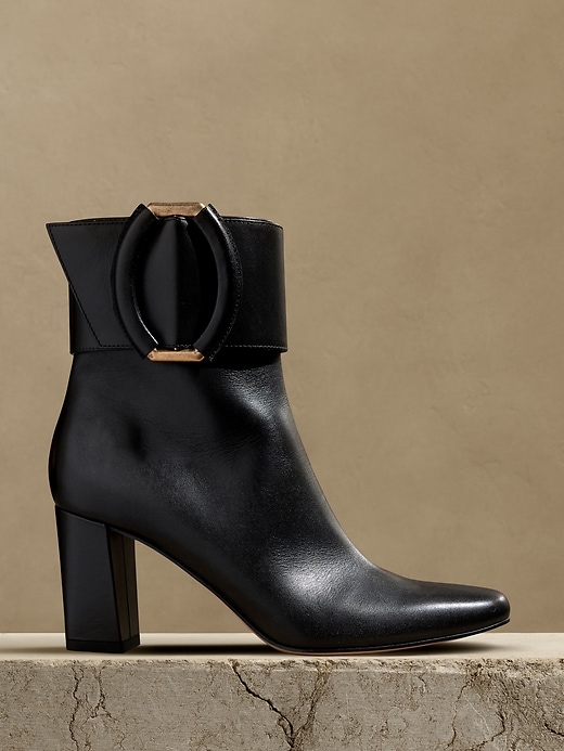 Ravello Leather Ankle Boot Banana Republic Black ankle boots Women shoes Funky shoes