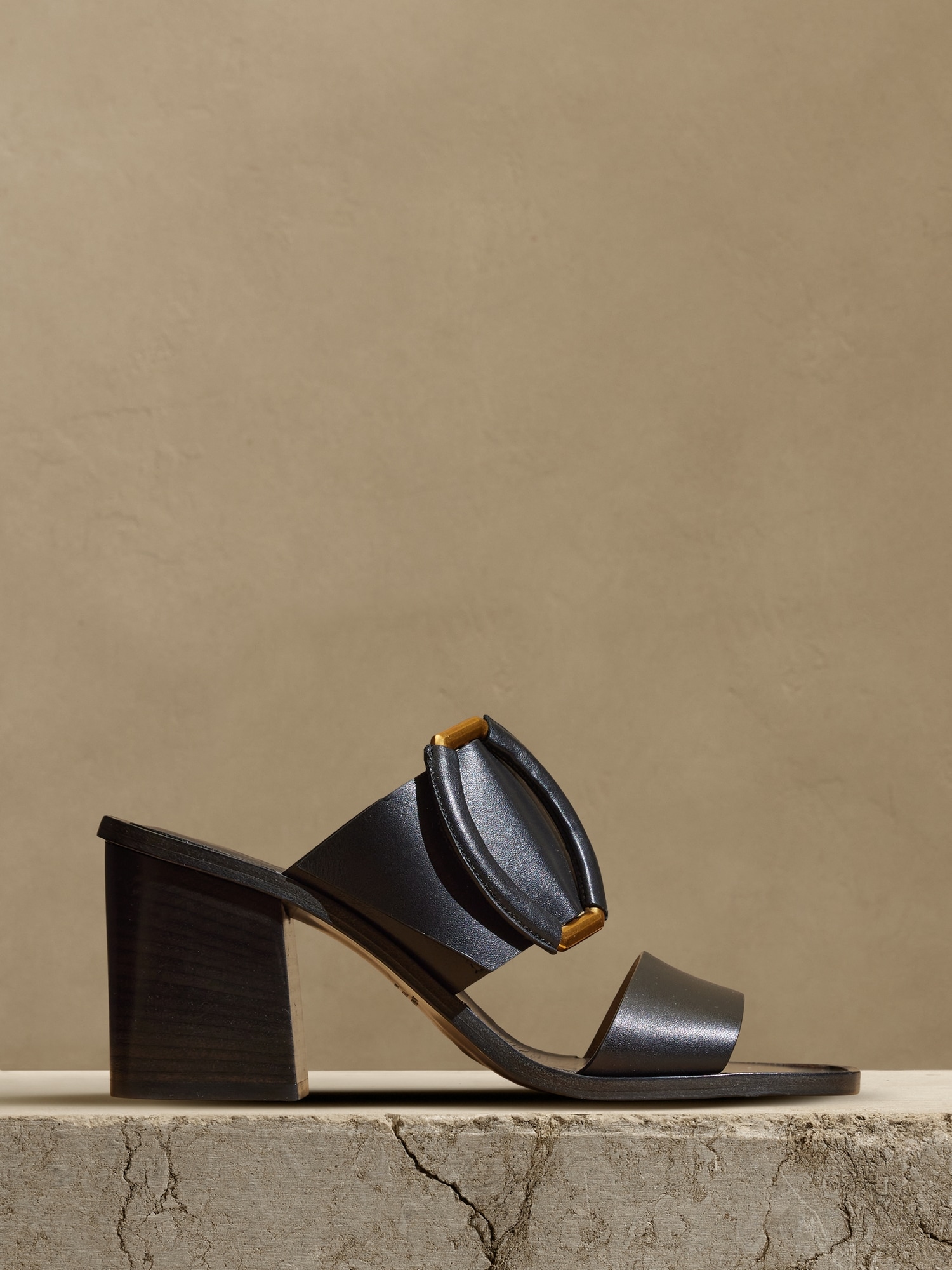 Leather mid heel