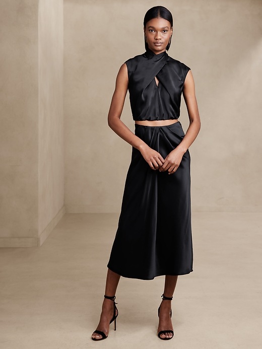 Bliss Silk Cropped Top | Banana Republic