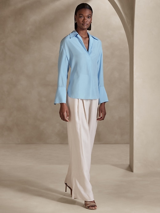 Aurora Mulberry Silk Shirt | Banana Republic