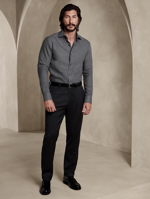 True Slim Dobby Dress Shirt | Banana Republic