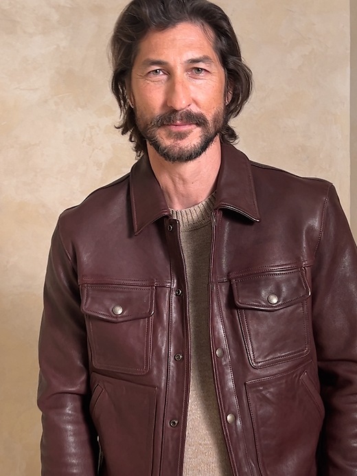 Leather Trucker Jacket | Banana Republic