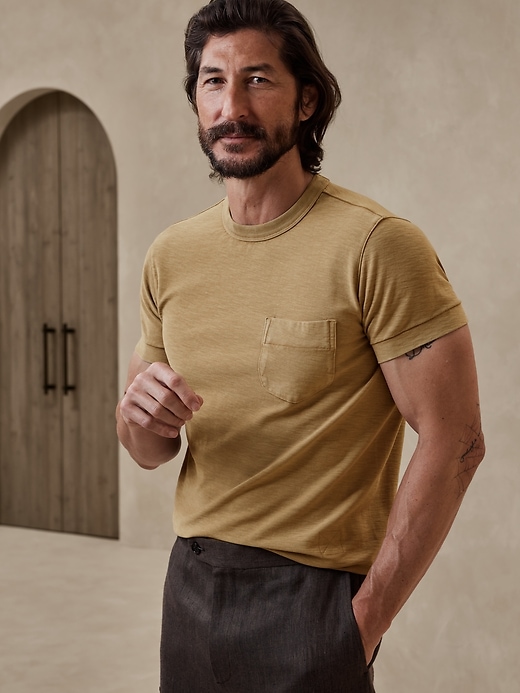 Linen Crew-Neck T-Shirt | Banana Republic