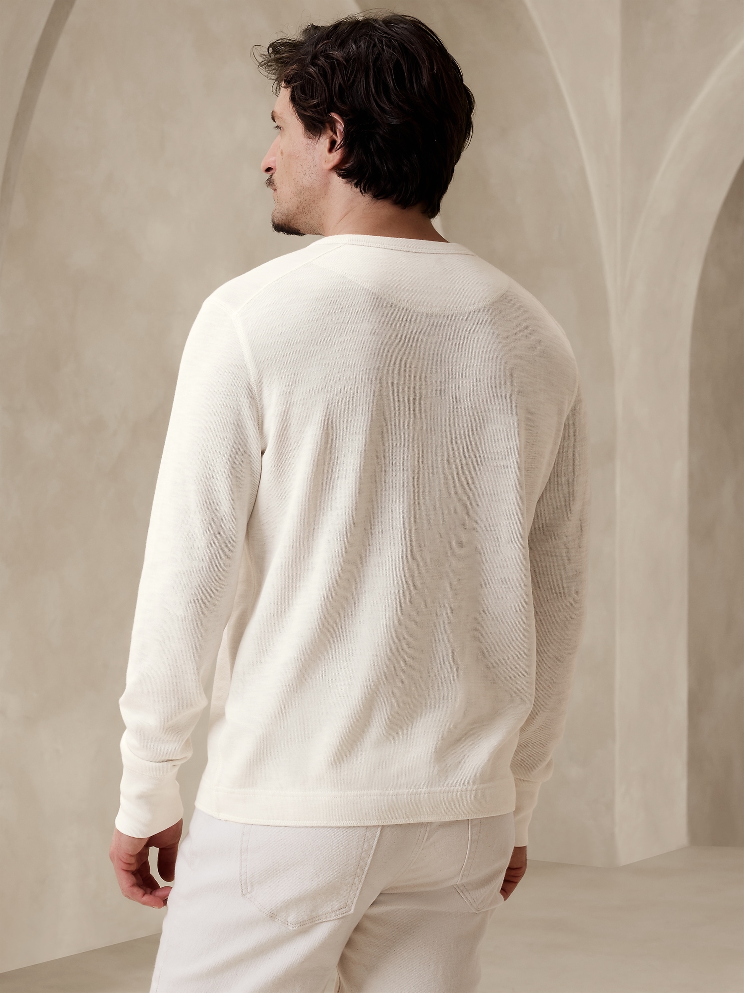 Double-Knit Henley T-Shirt