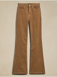 Slim-Fit Flared Printed Cotton-Blend Corduroy Trousers