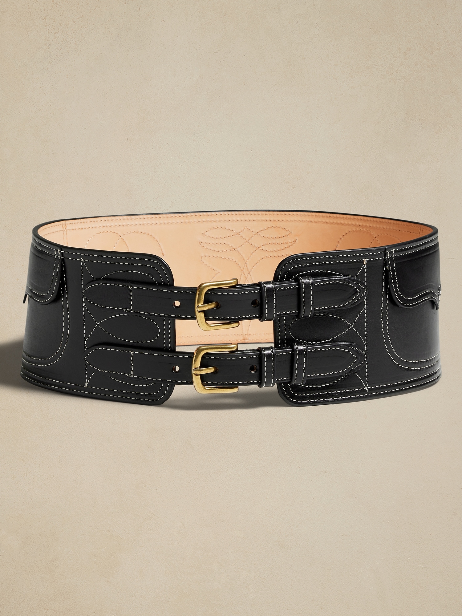 Leather Belt with Buckle Closure