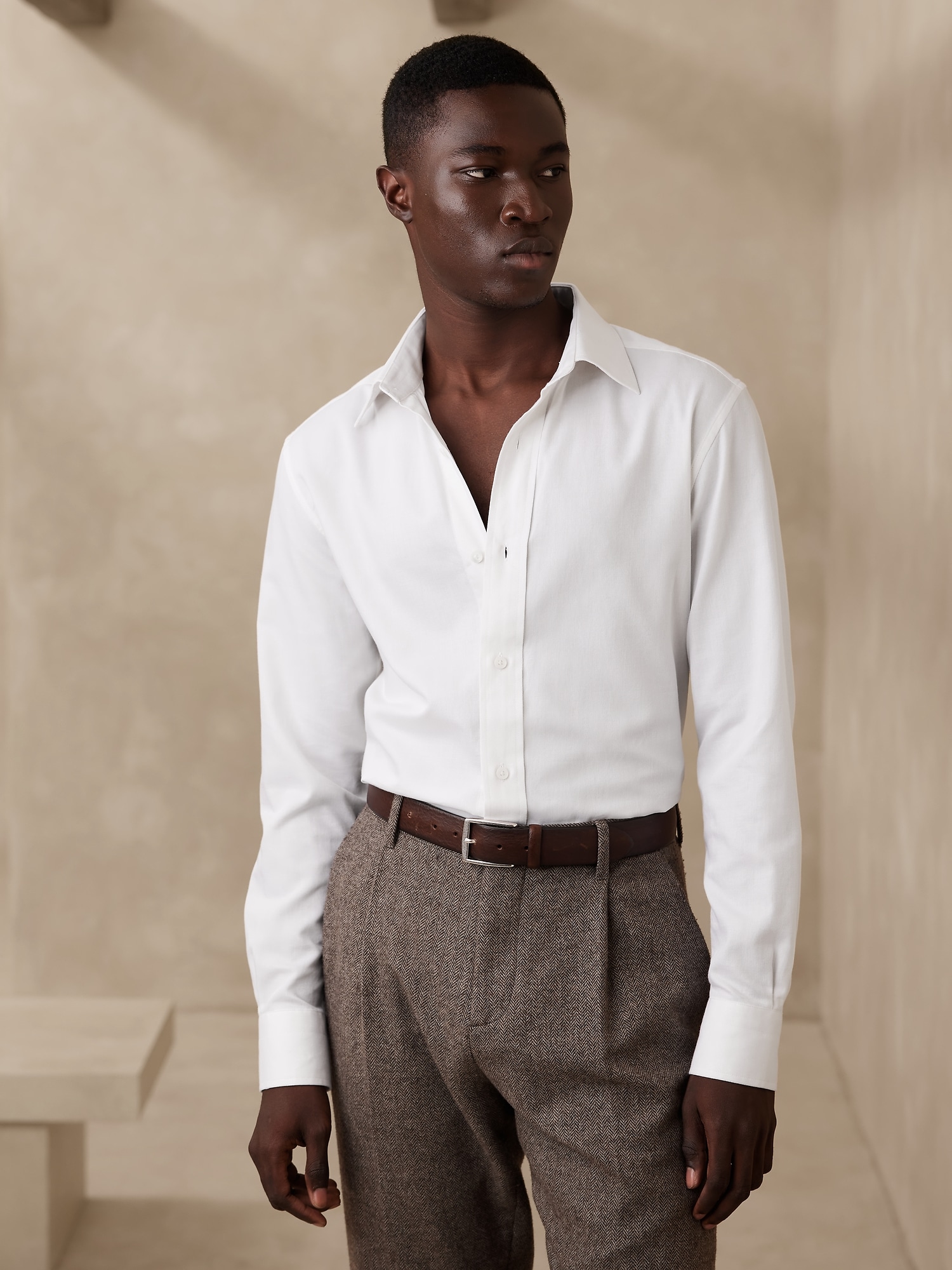 Tailored Slim Cotton-Cashmere Dress Shirt | Banana Republic