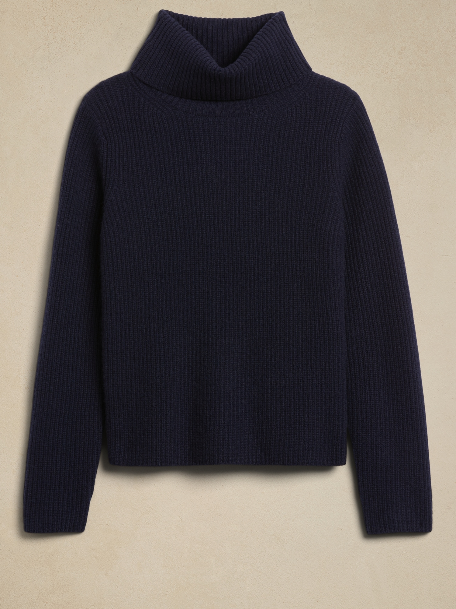 Banana Republic Women's Chiara Cashmere Turtleneck Sweater Navy Blue Size L