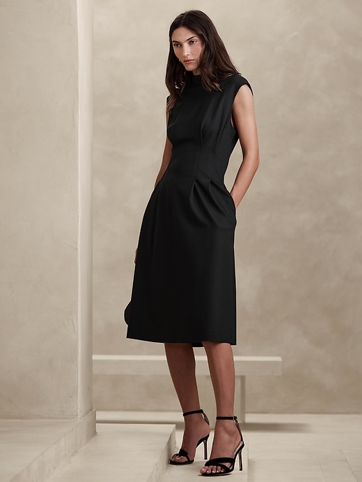 Rabia Ponte Midi Dress | Banana Republic