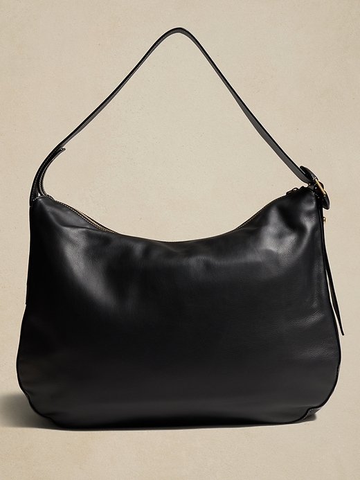 Oversized Ravello Leather Shoulder Bag | Banana Republic