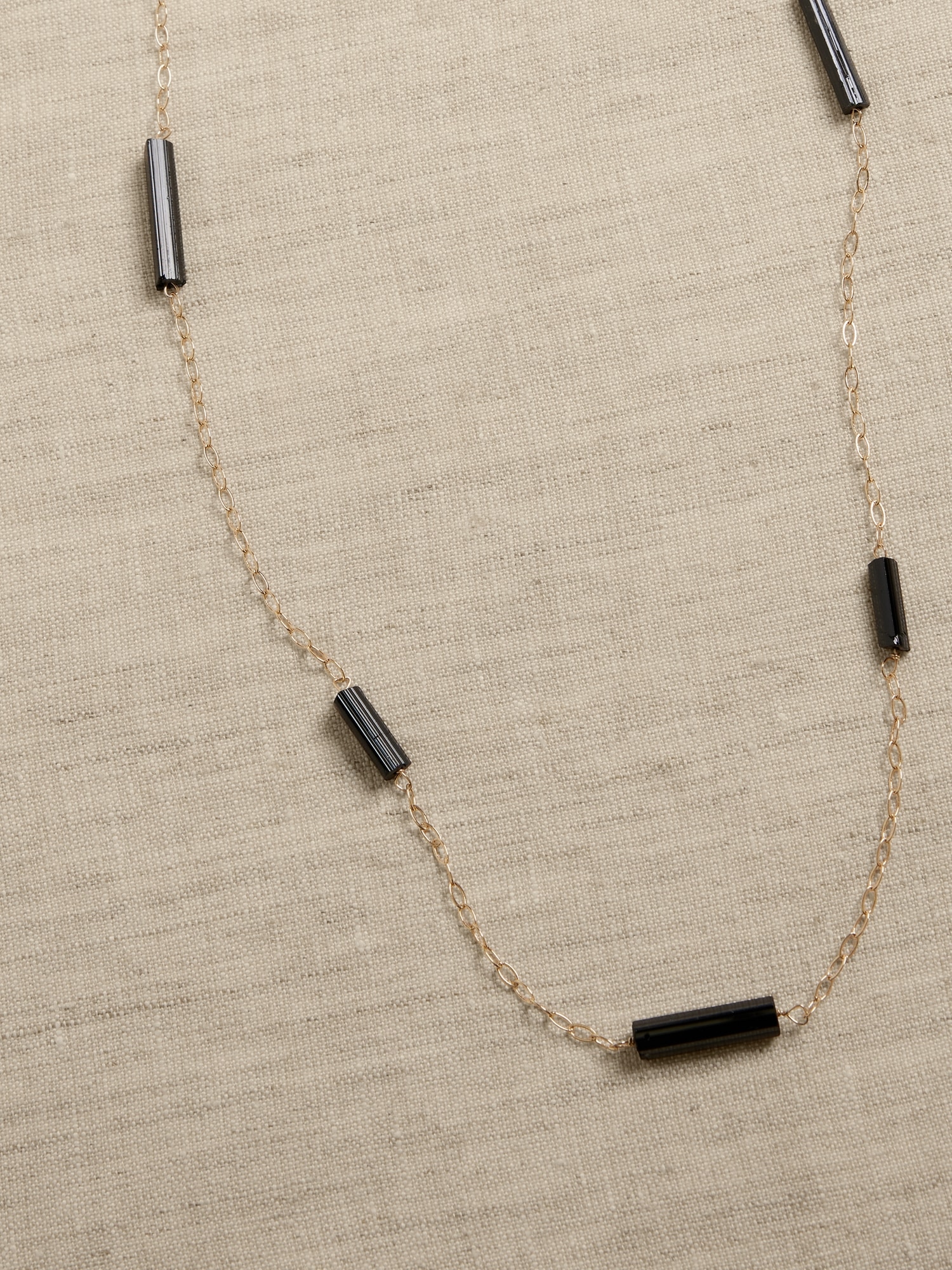 Black Tourmaline Crystal Chain Necklace | Aureus + Argent