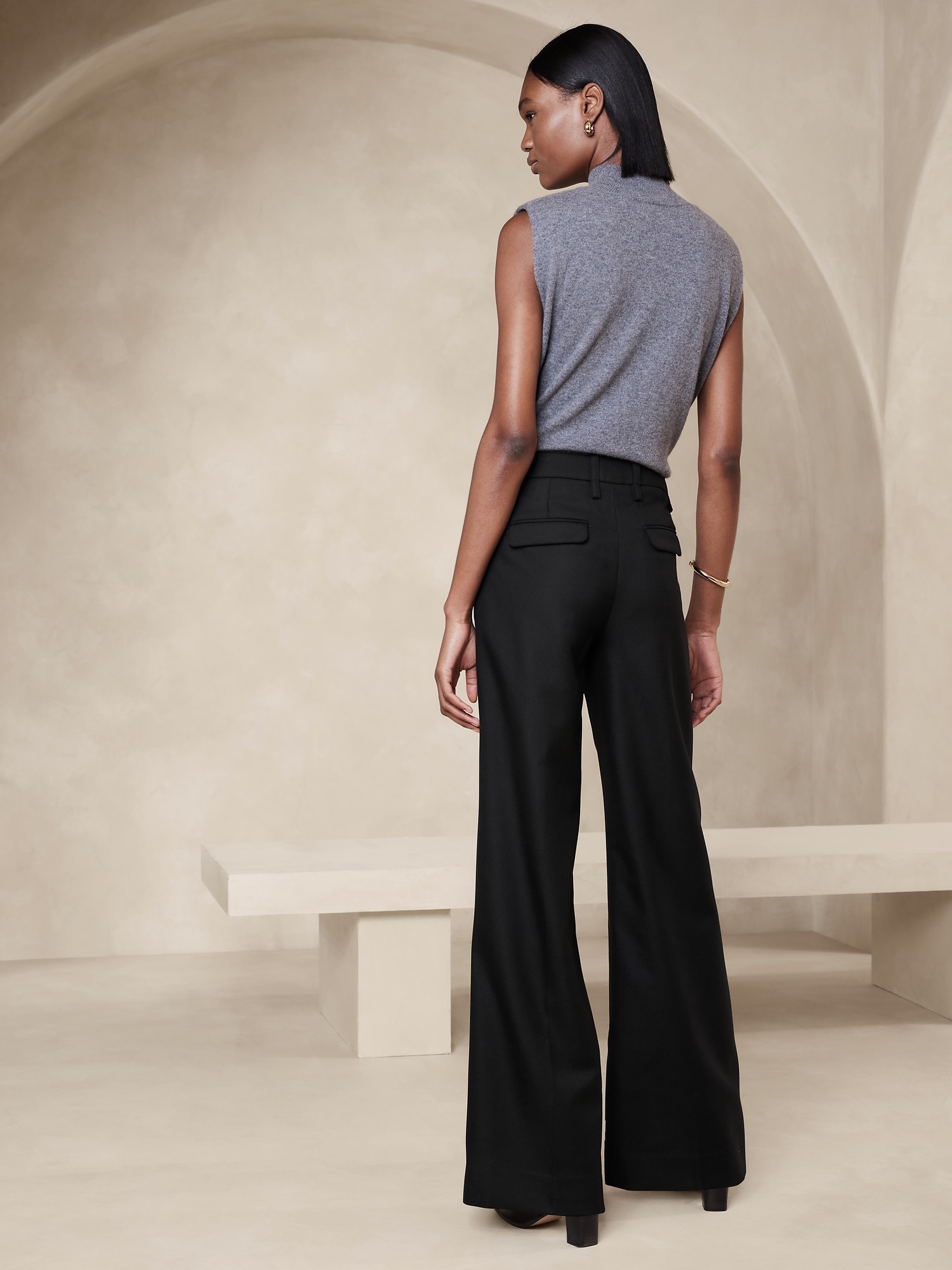 LTS Tall Women's Black Palazzo Wide Leg Trousers | Long Tall Sally