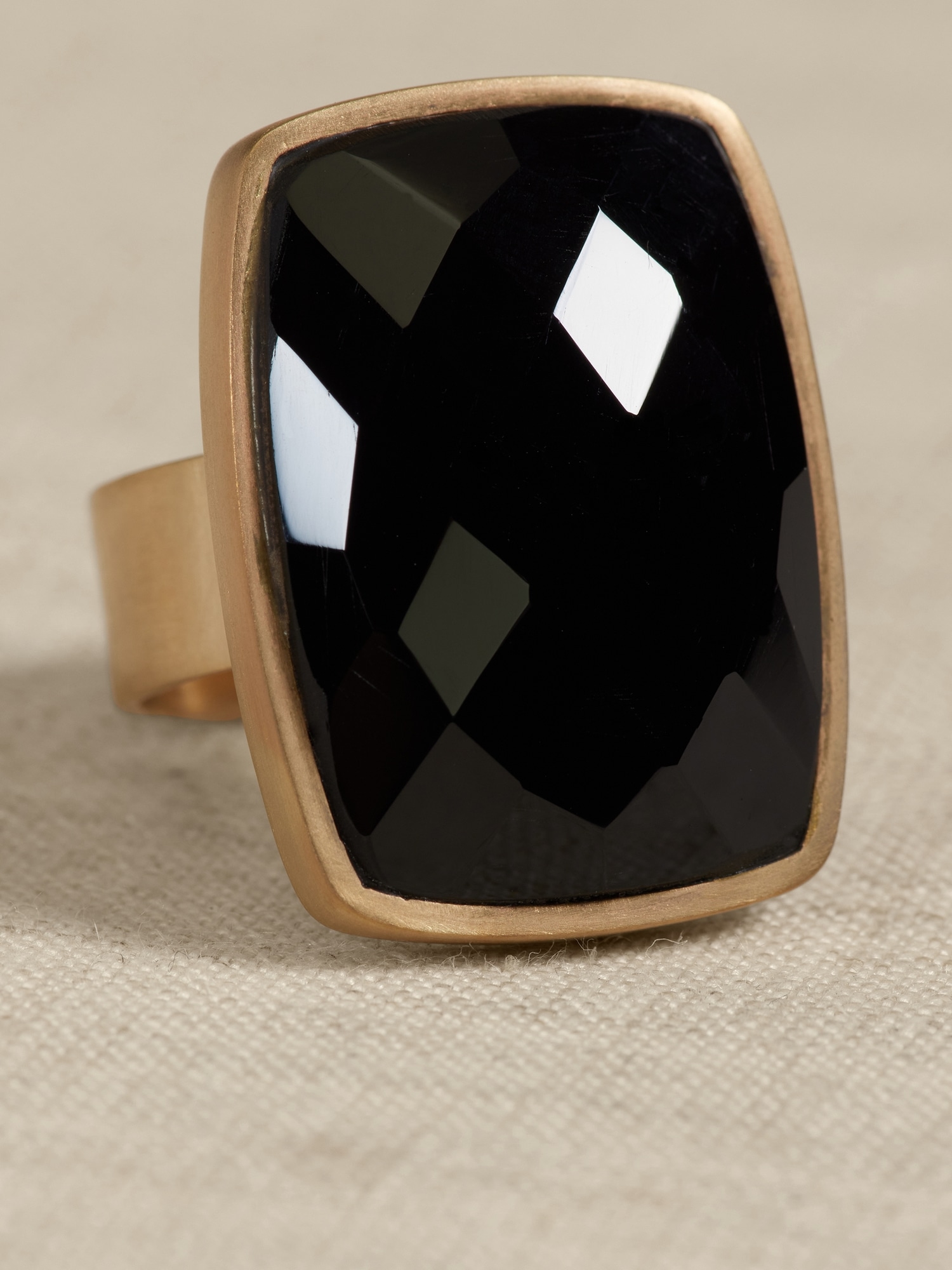 Goldtone Brown Stone Ring – L' Ella Jewelry