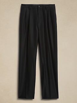 Signature Italian Hopsack Wide-Leg Pant | Banana Republic