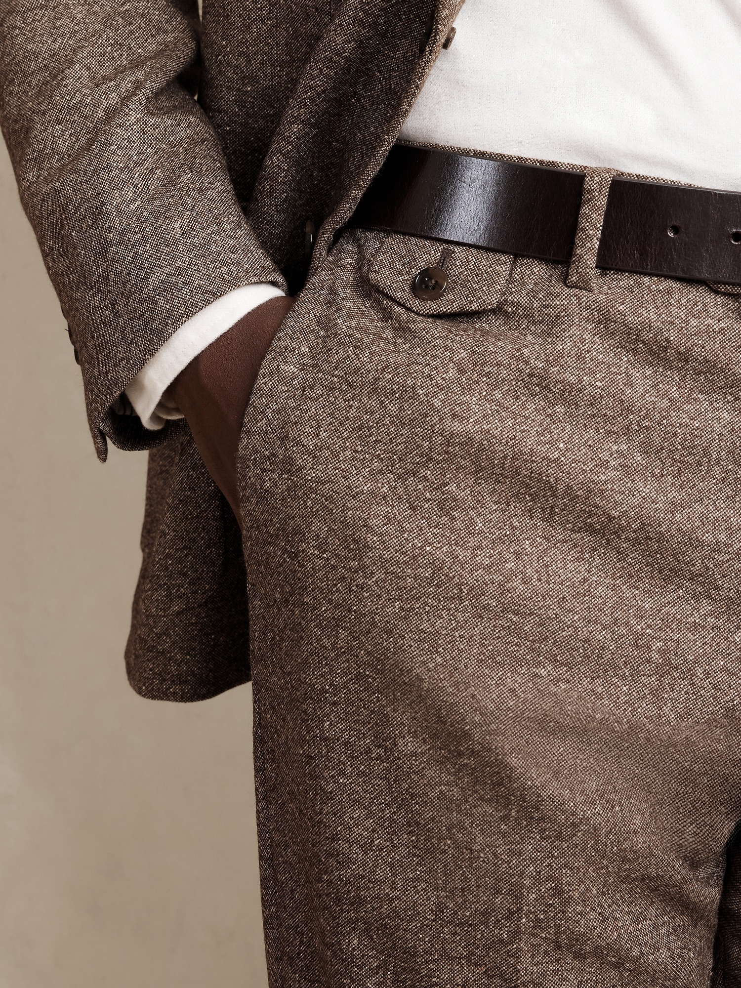 Concrete Regular Fit Brown Italian Checked Trousers
