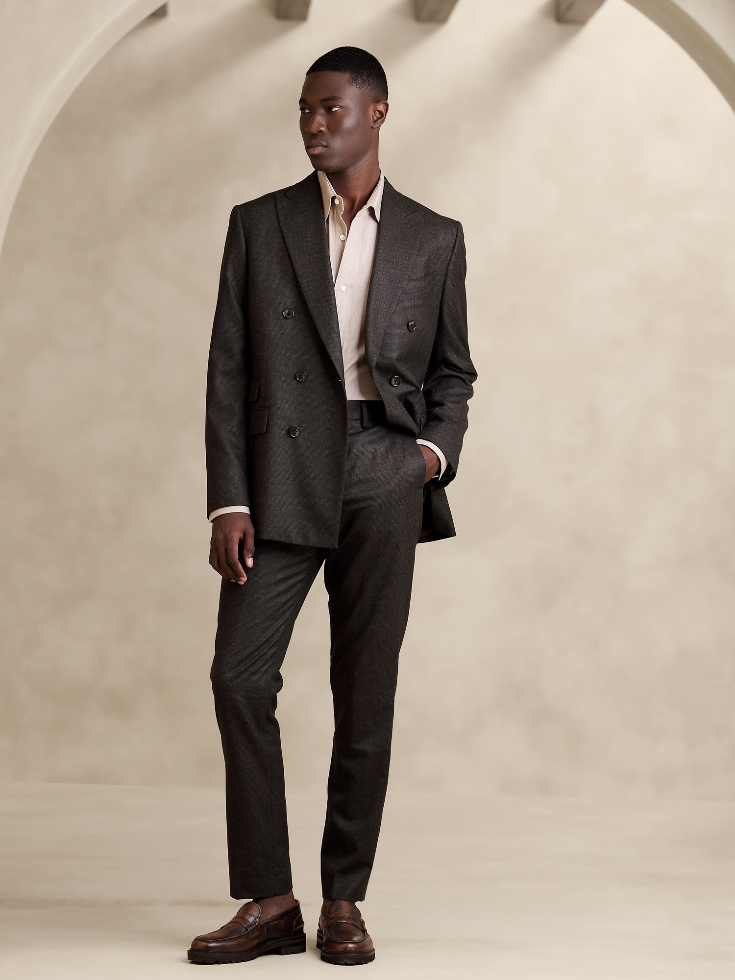 Tall Men's Black Suit Trousers