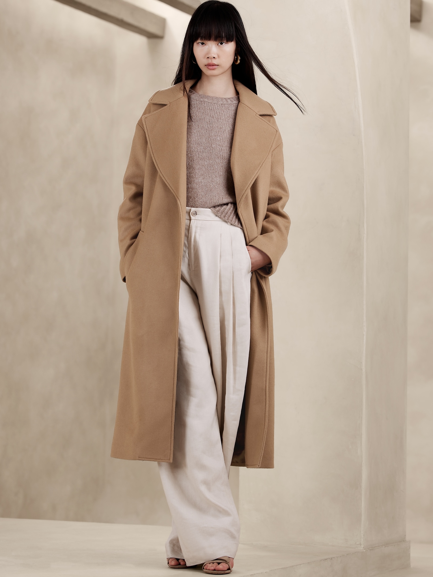 Pura Oversize Wool-Cashmere Wrap Coat | Banana Republic