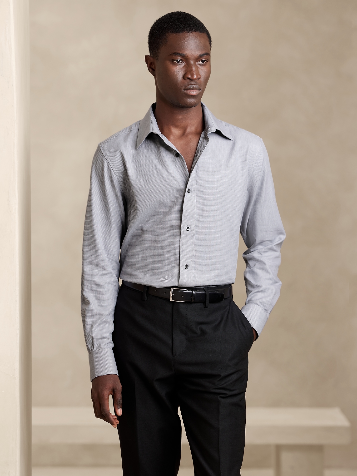 Tailored Slim Cotton-Cashmere Dress Shirt | Banana Republic