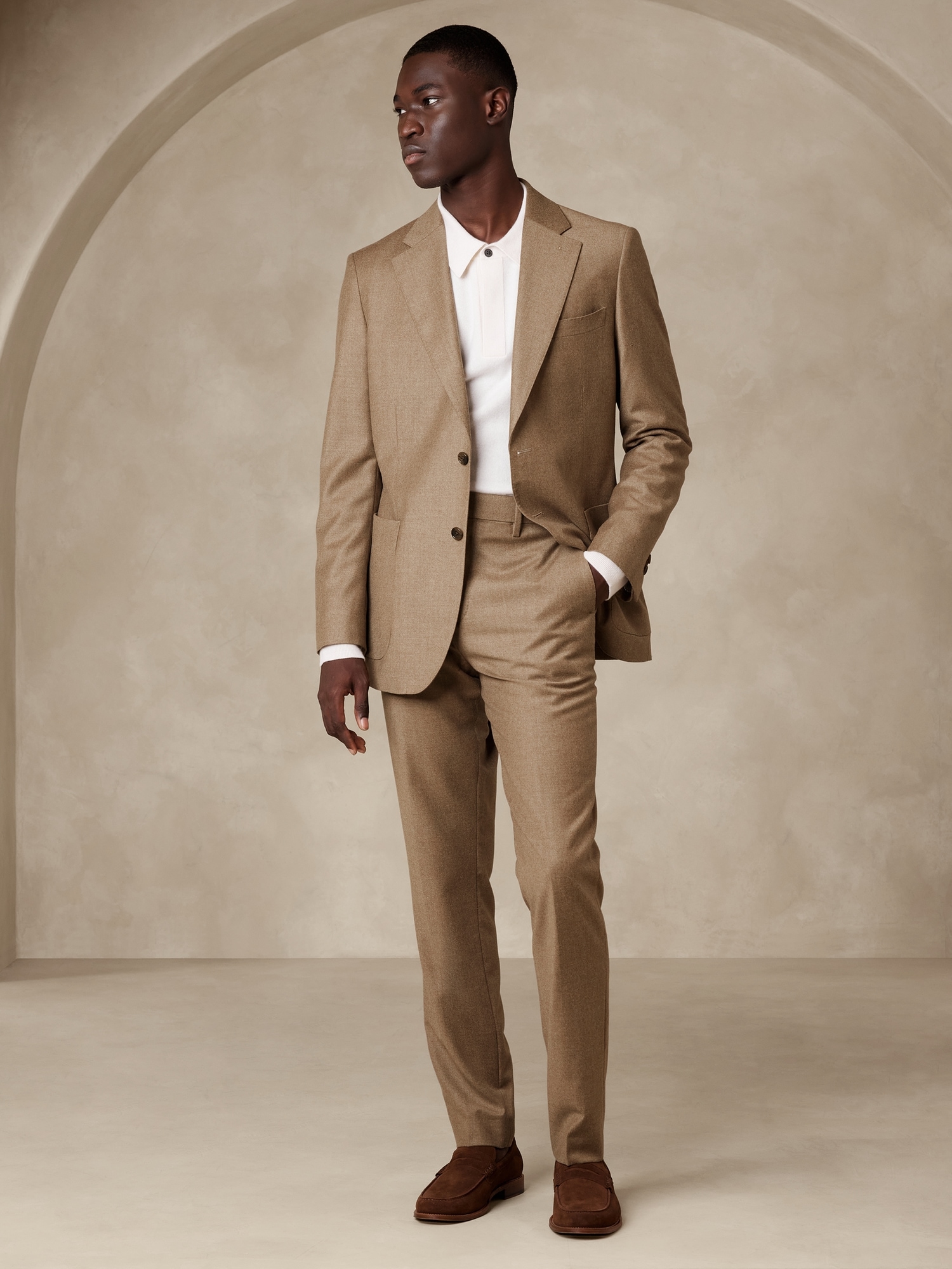 Men's Suit Pant Suit Separate Dress Pant Classic Fit Wedding Prom Suits  Trouser Formal Groom Expandable-Waist Flat-Front Pants Beige 30W×30L at  Amazon Men's Clothing store