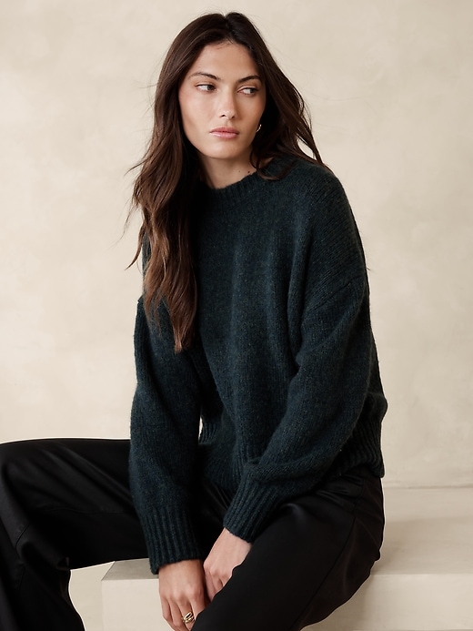 Merino-Cashmere Split-Sleeve Sweater