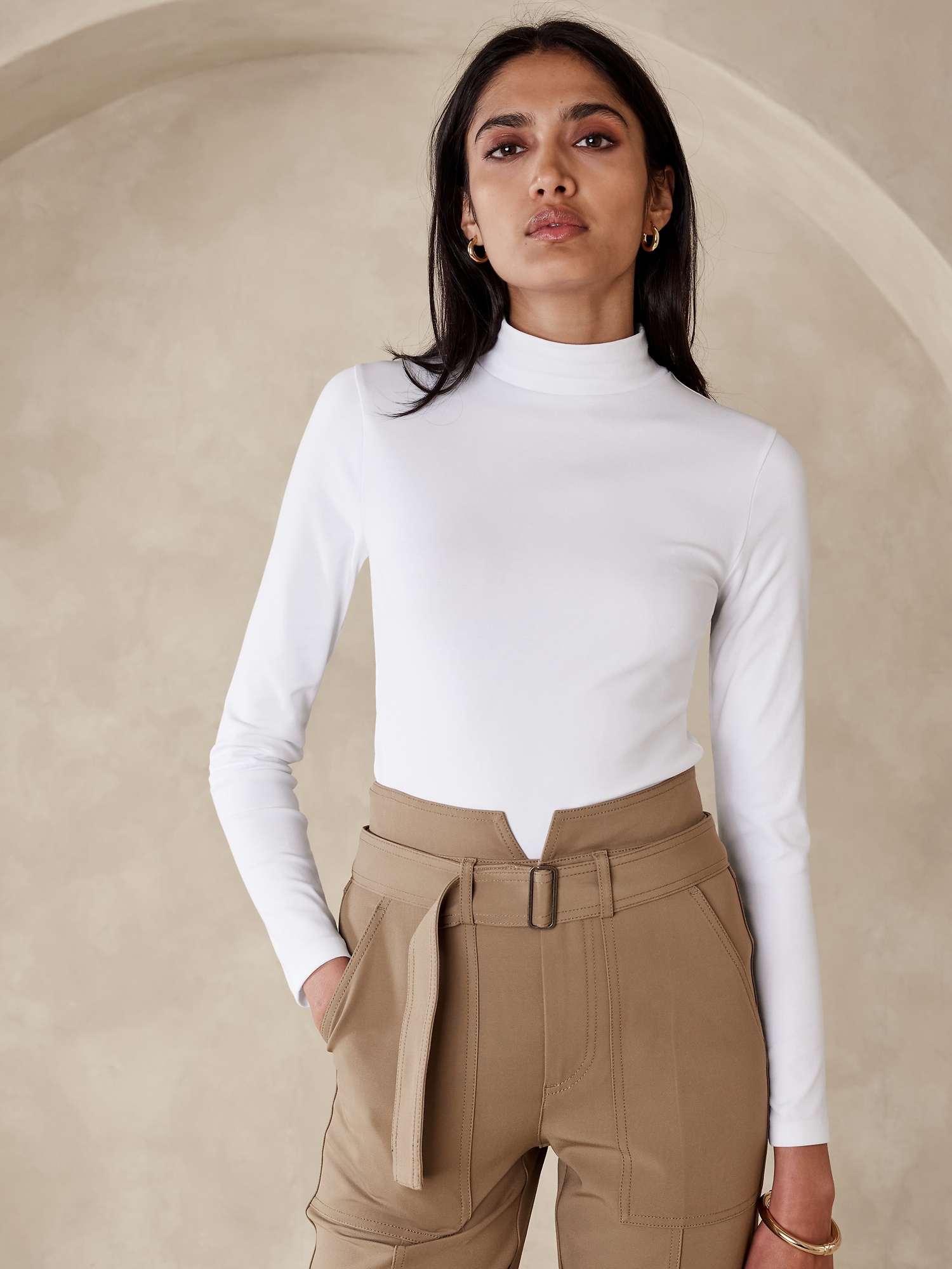 Cotton-Modal One-Sleeve Top