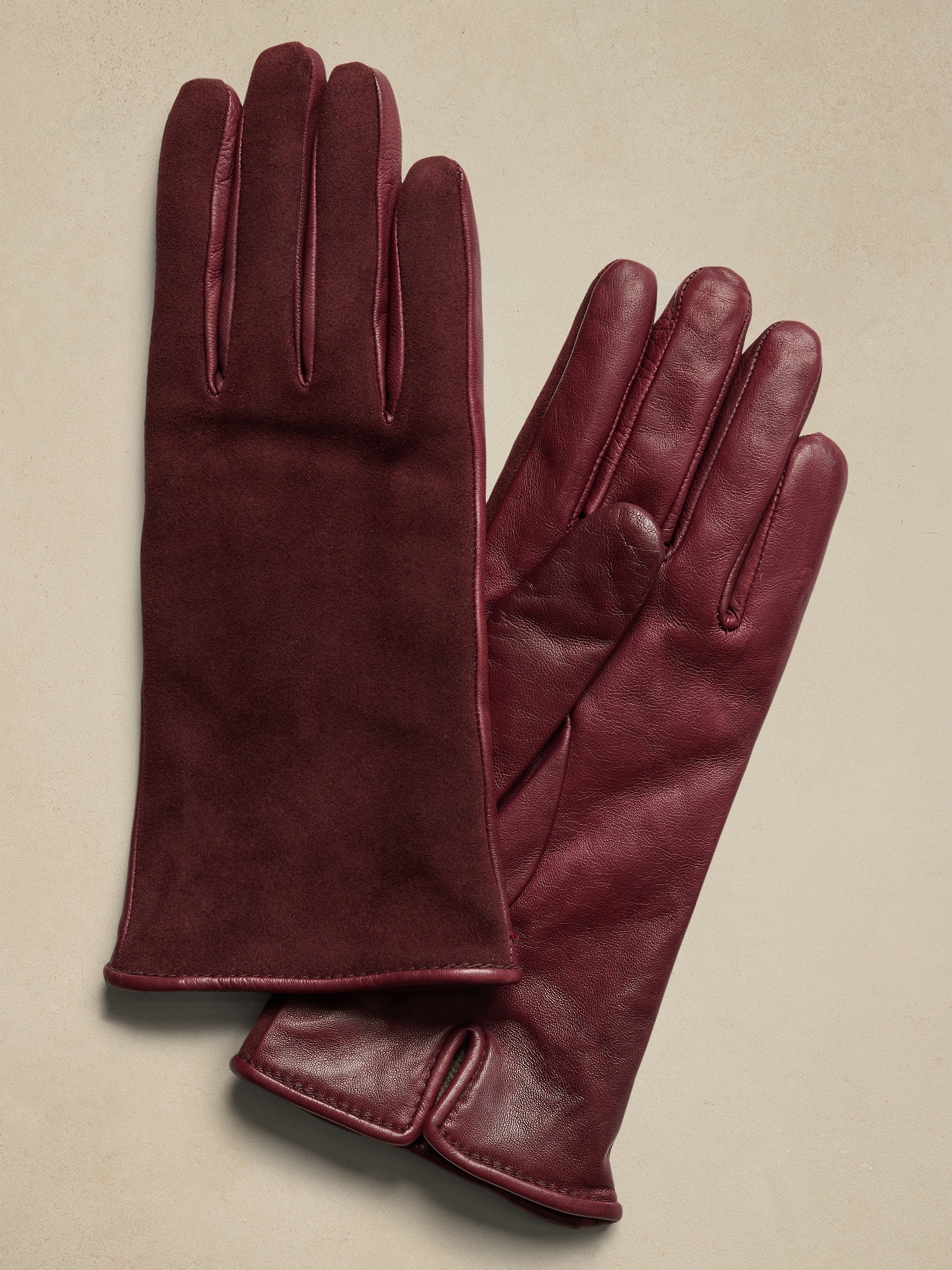 Mary Leather & Suede Gloves &#124 Gianni