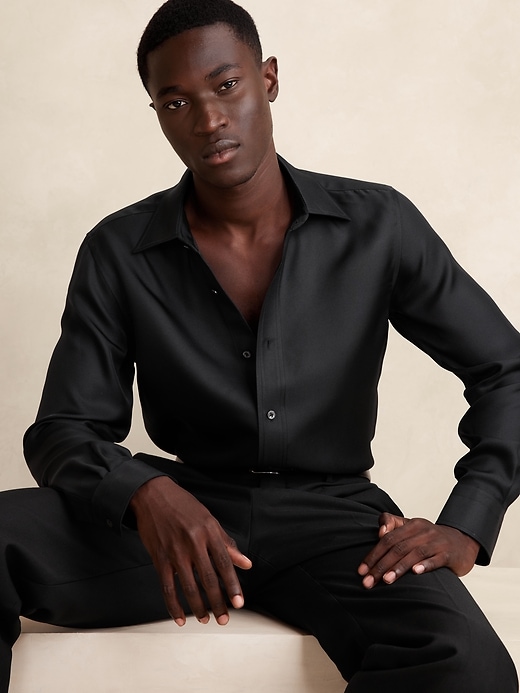 Banana Republic outlet New Silk Tuxedo Shirt