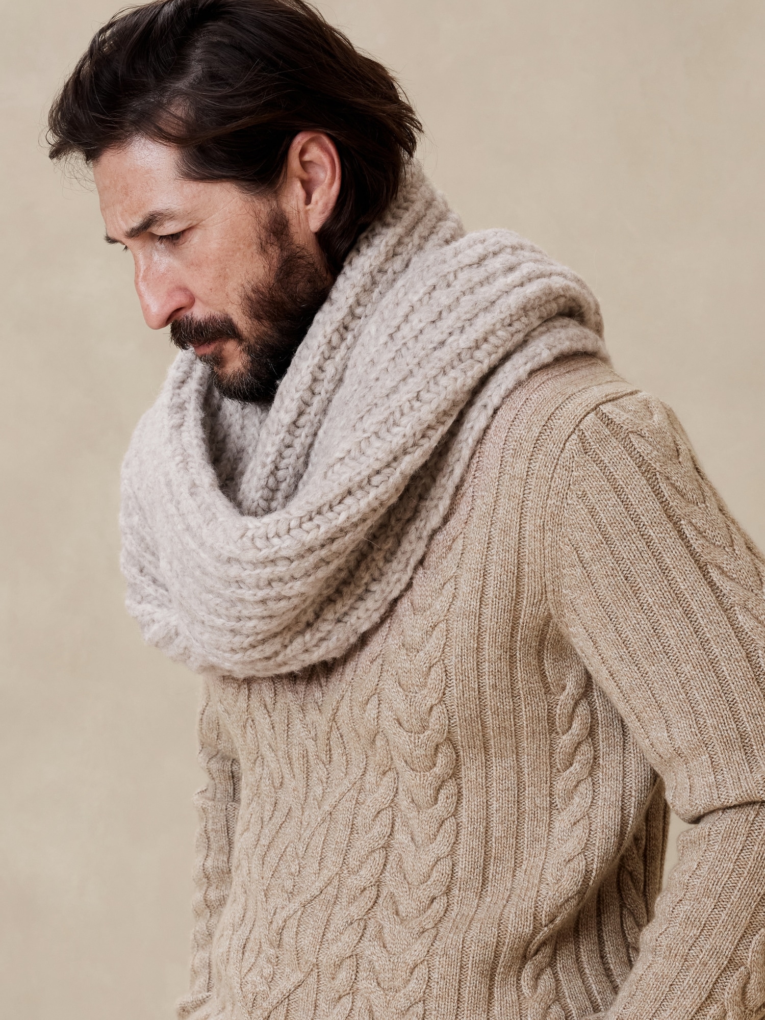 Lucas Wool-Cashmere Cable Sweater | Banana Republic